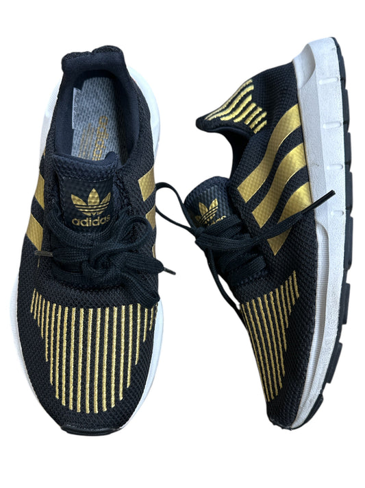 Shoes Athletic By Adidas In Black & Gold, Size: 6