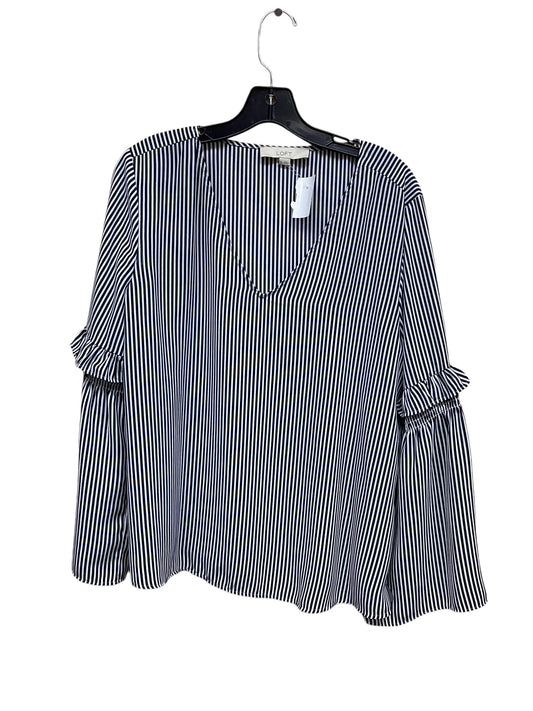 Top Long Sleeve By Loft In Blue & White, Size: Xl