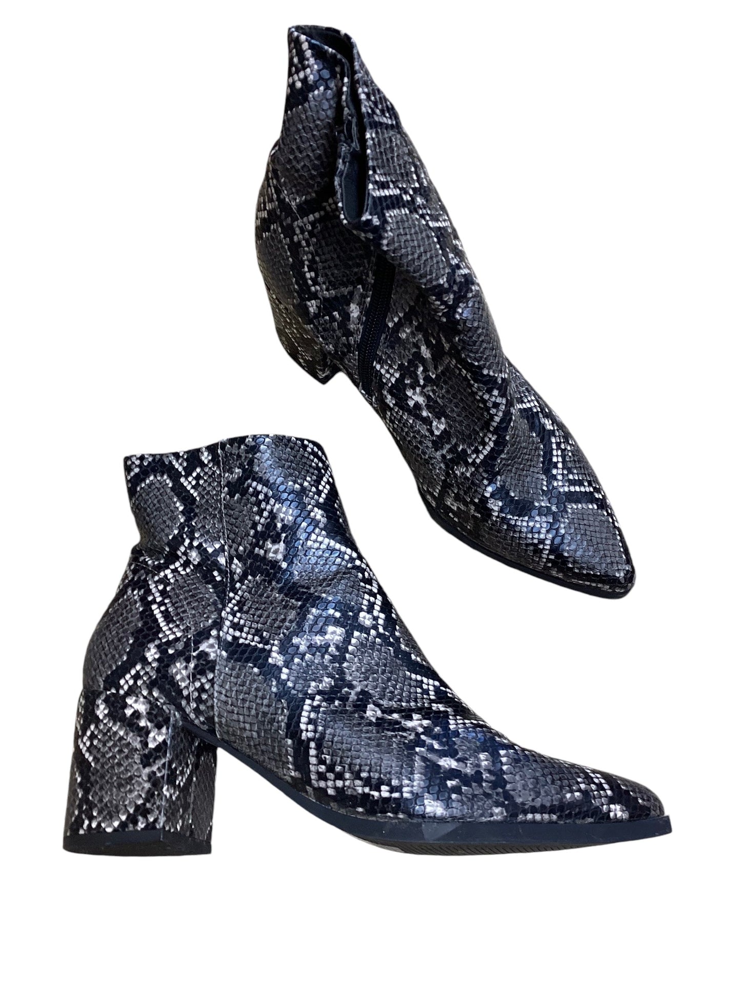 Boots Ankle Heels By Madden Girl In Snakeskin Print, Size: 9