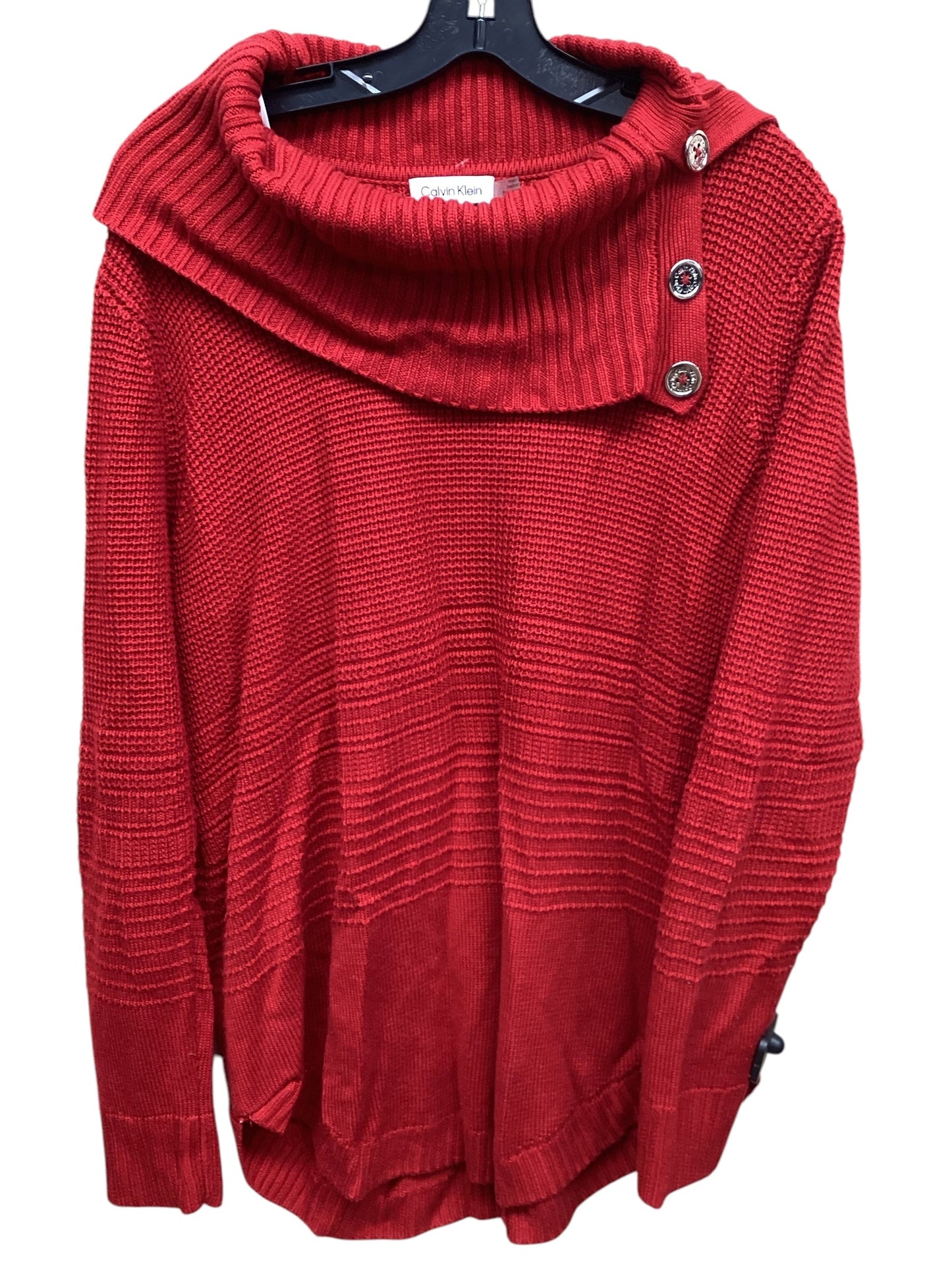 Sweater By Calvin Klein In Red, Size: L