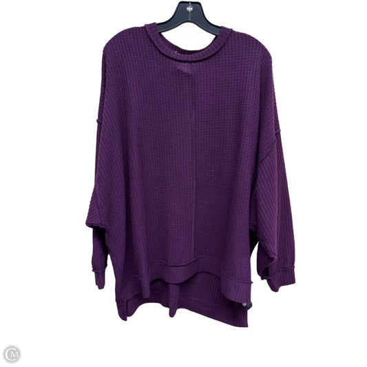 Top Long Sleeve By Zenana Outfitters In Purple, Size: L