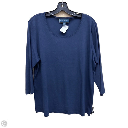 Top Long Sleeve By Karen Scott In Navy, Size: Xlp