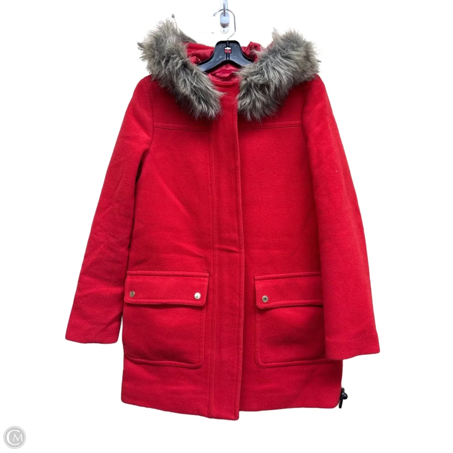 Coat Peacoat By J. Crew In Red, Size: 4
