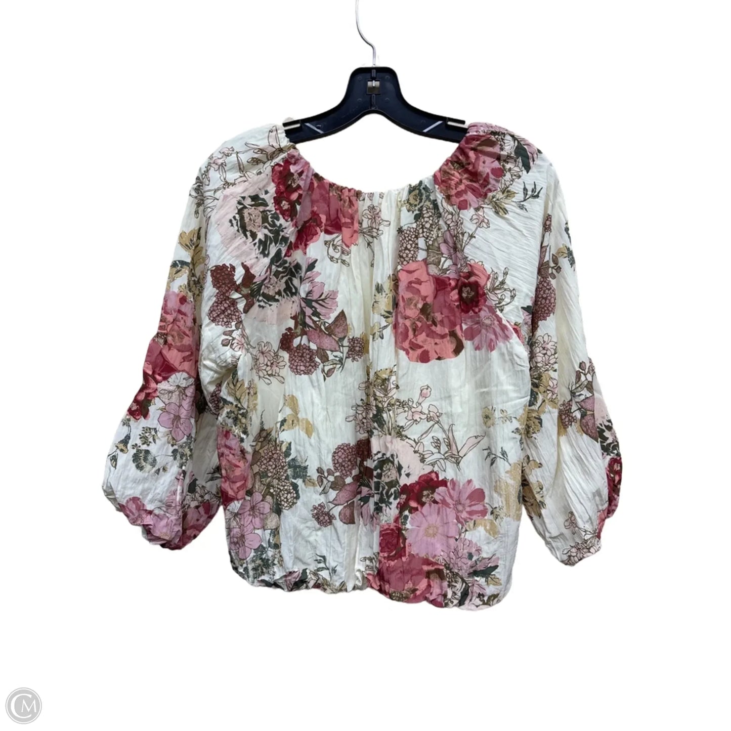 Top Long Sleeve By Maurices In Floral Print, Size: L