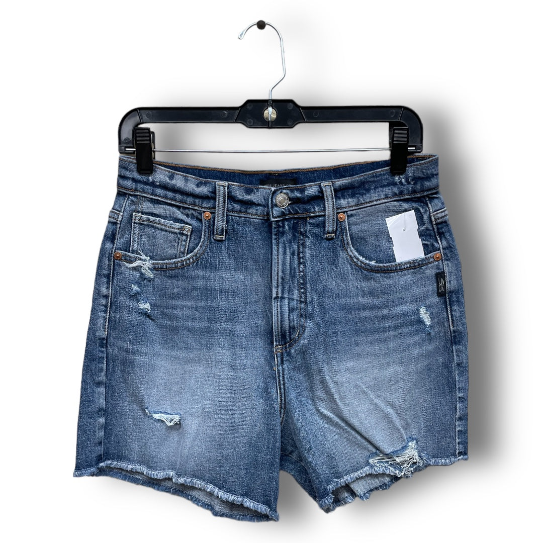 Blue Denim Shorts Silver, Size 4