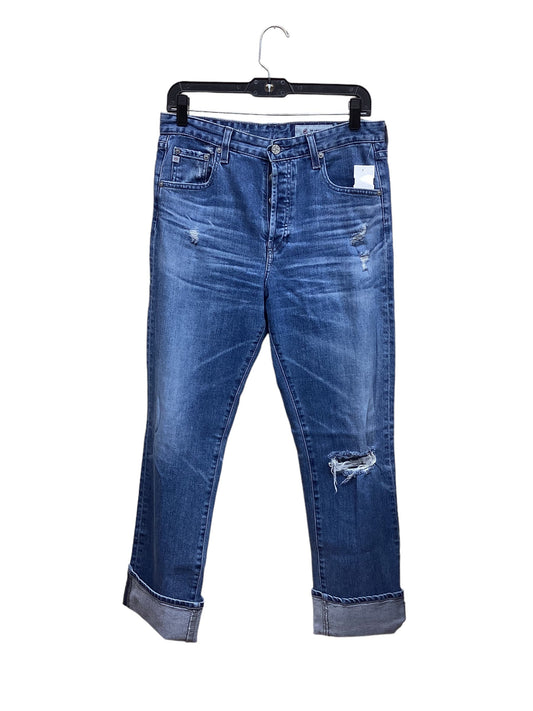 Jeans Straight By Ag Jeans In Blue Denim, Size: 4