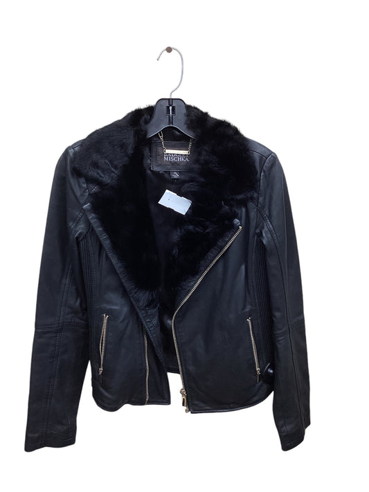 Jacket Leather By Badgley Mischka In Black, Size: Xs