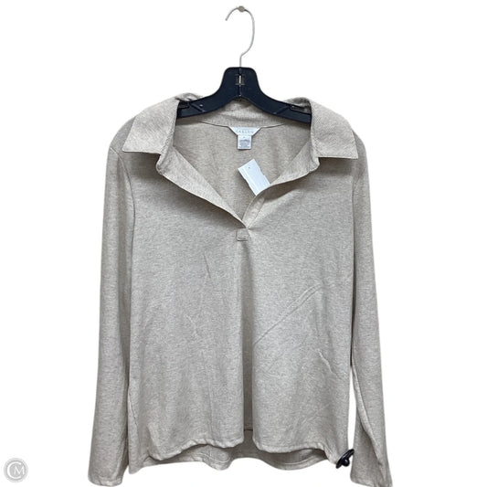 Top Long Sleeve By Caslon In Tan, Size: Xl