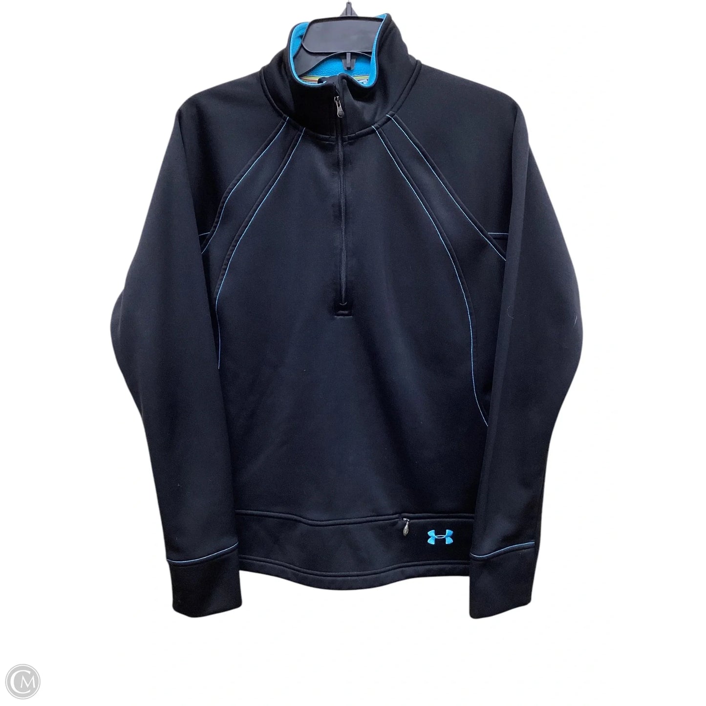 Athletic Jacket By Under Armour In Black & Blue, Size: M