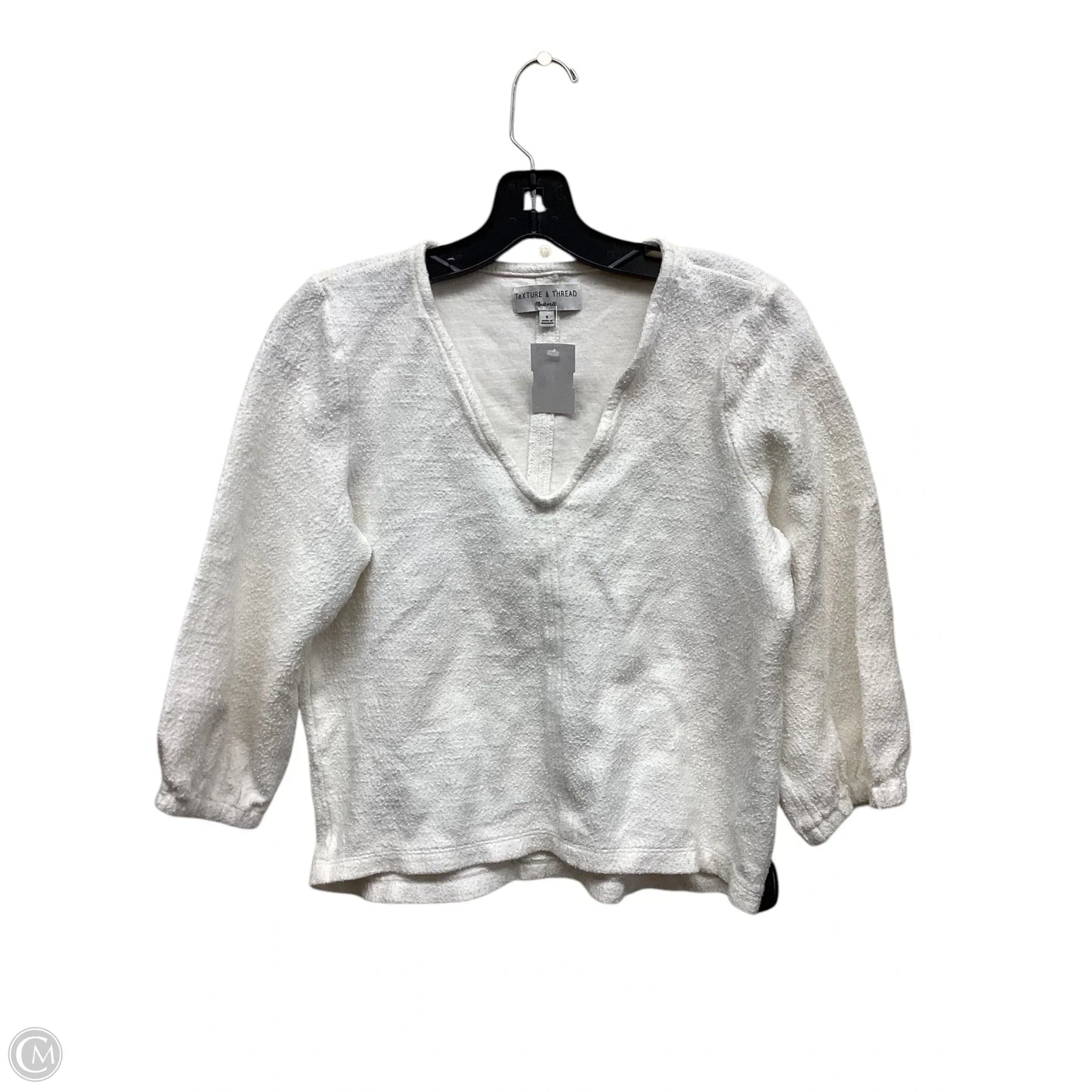 Top Long Sleeve By Madewell In White, Size: S