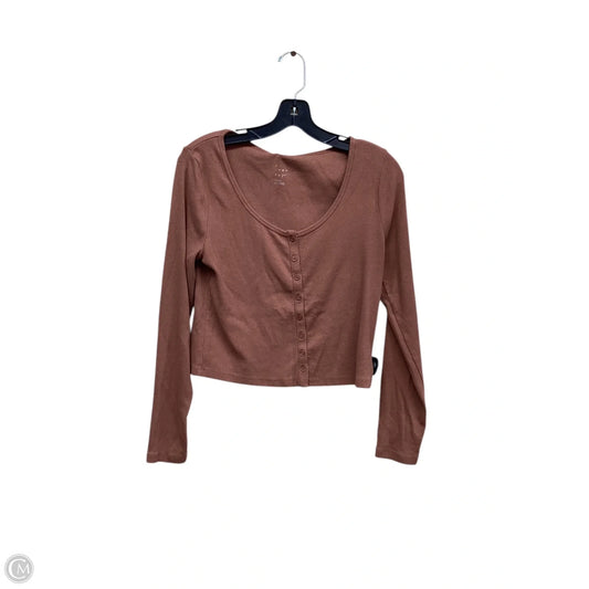 Top Long Sleeve By A New Day In Brown, Size: M