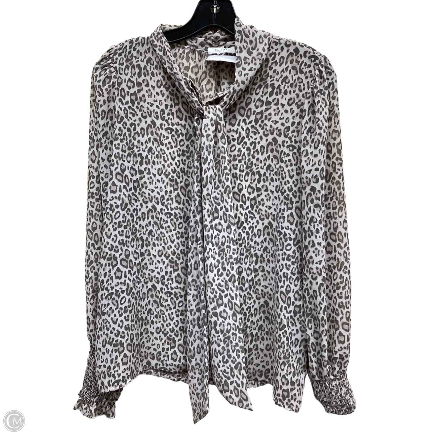Top Long Sleeve By Pleione In Animal Print, Size: M