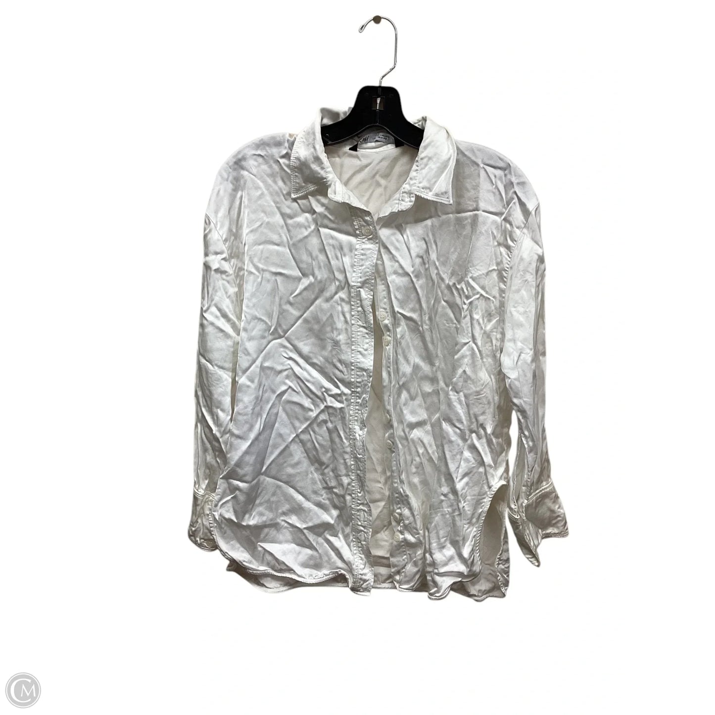 Top Long Sleeve By Zara In White, Size: M