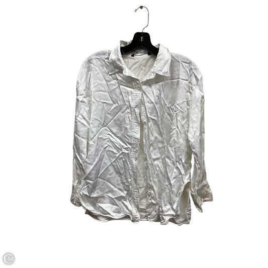 Top Long Sleeve By Zara In White, Size: M