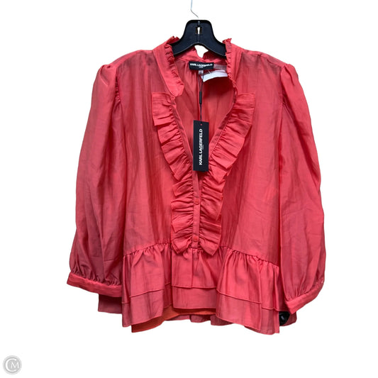 Top Long Sleeve Designer By Karl Lagerfeld In Pink, Size: Xl