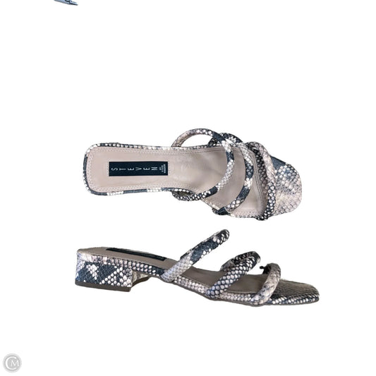 Sandals Heels Block By Clothes Mentor In Snakeskin Print, Size: 8