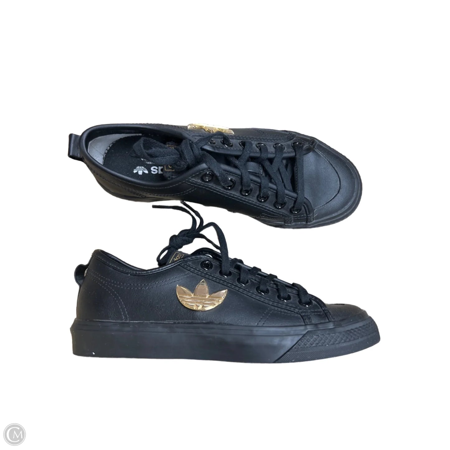 Shoes Sneakers By Adidas In Black & Gold, Size: 6.5