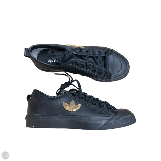 Shoes Sneakers By Adidas In Black & Gold, Size: 6.5