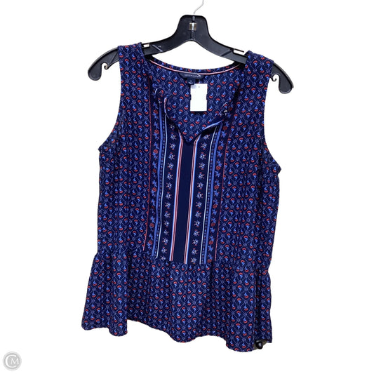 Top Sleeveless By Tommy Hilfiger In Blue & Red, Size: M