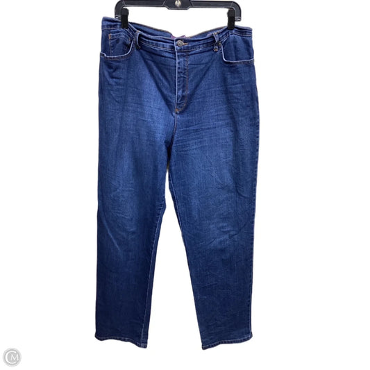 Jeans Straight By Gloria Vanderbilt In Blue Denim, Size: 16