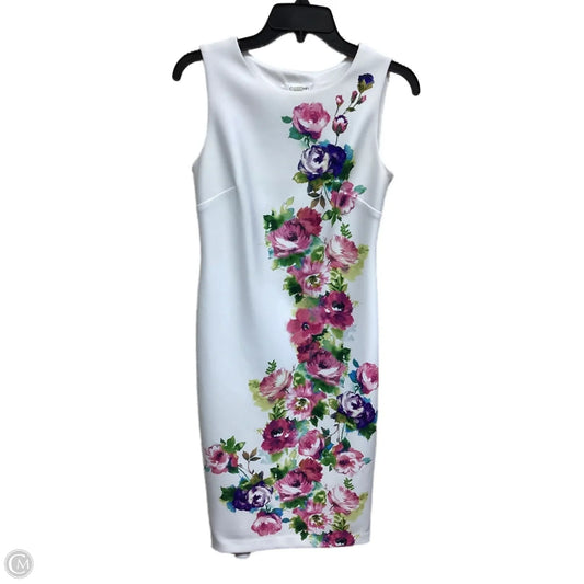 Dress Casual Midi By Calvin Klein In Floral Print, Size: 2