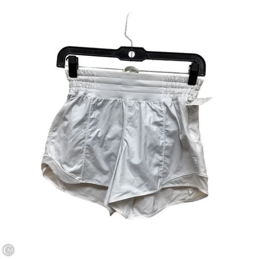 Athletic Shorts By Lululemon In White, Size: 4