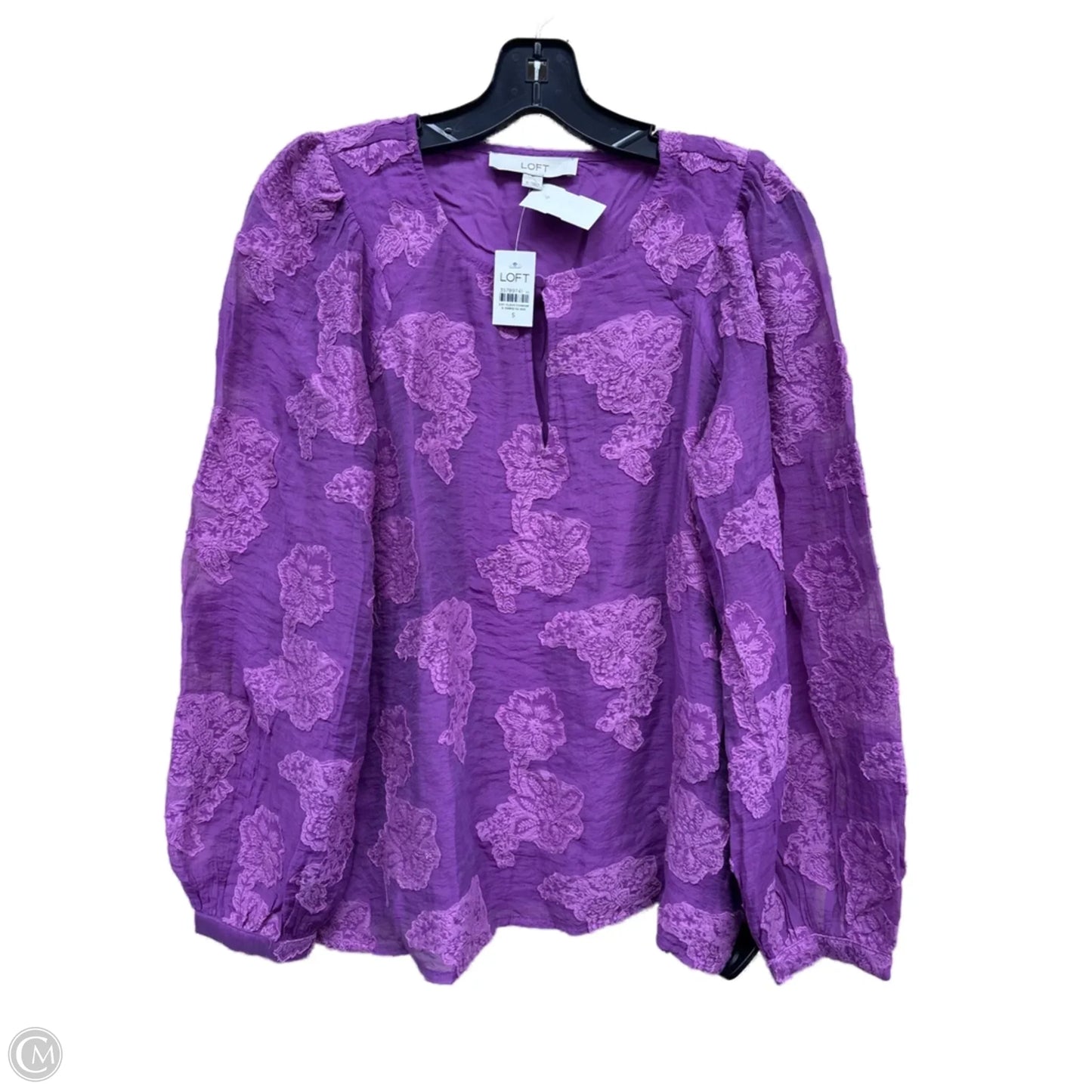 Top Long Sleeve By Loft In Purple, Size: S