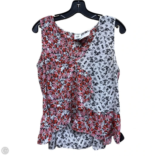 Top Sleeveless By Cabi In Floral Print, Size: M