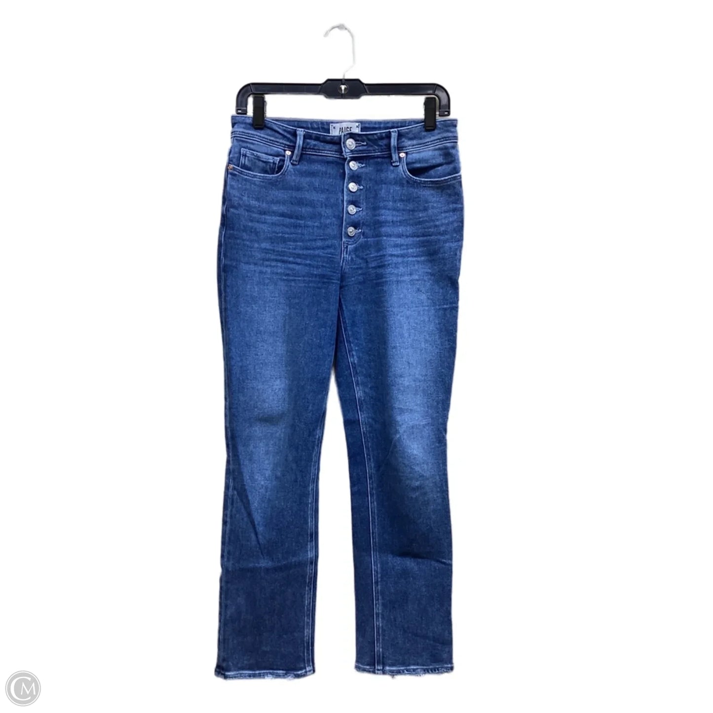 Jeans Straight By Paige In Blue Denim, Size: 4