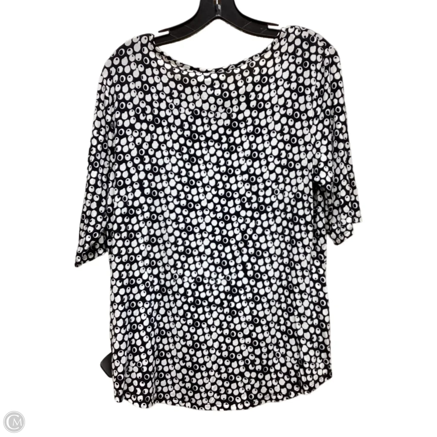 Top Short Sleeve By Apt 9 In Black & White, Size: L