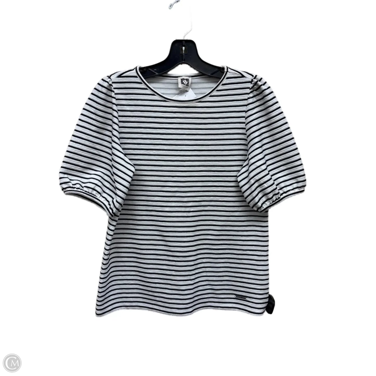 Top Short Sleeve By Anne Klein In Striped Pattern, Size: Xs