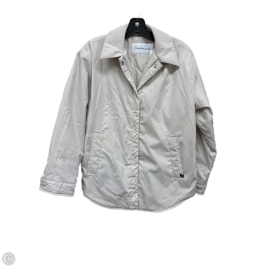 Jacket Puffer & Quilted By Calvin Klein In Beige, Size: Xs