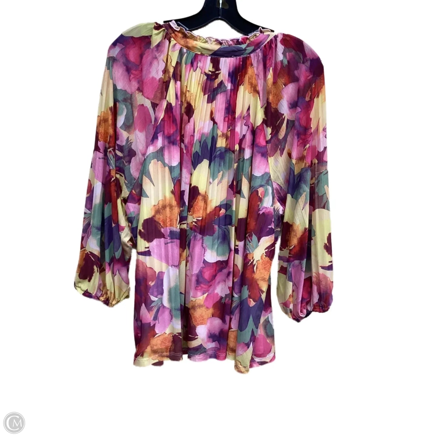 Top Long Sleeve By Cupio In Floral Print, Size: 2x