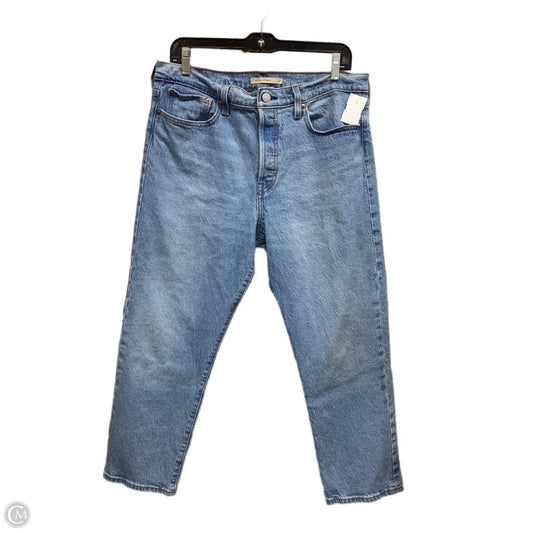 Jeans Straight By Levis In Blue Denim, Size: 14