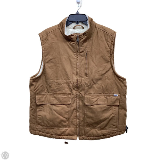 Vest Faux Fur & Sherpa By Lee In Brown, Size: L
