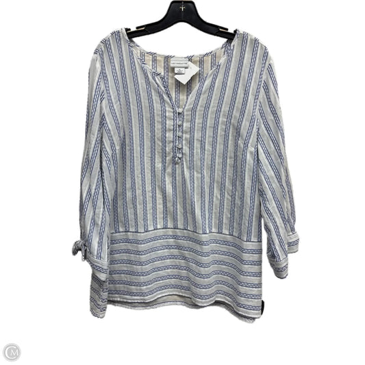 Top Long Sleeve By Liz Claiborne In Striped Pattern, Size: Xl