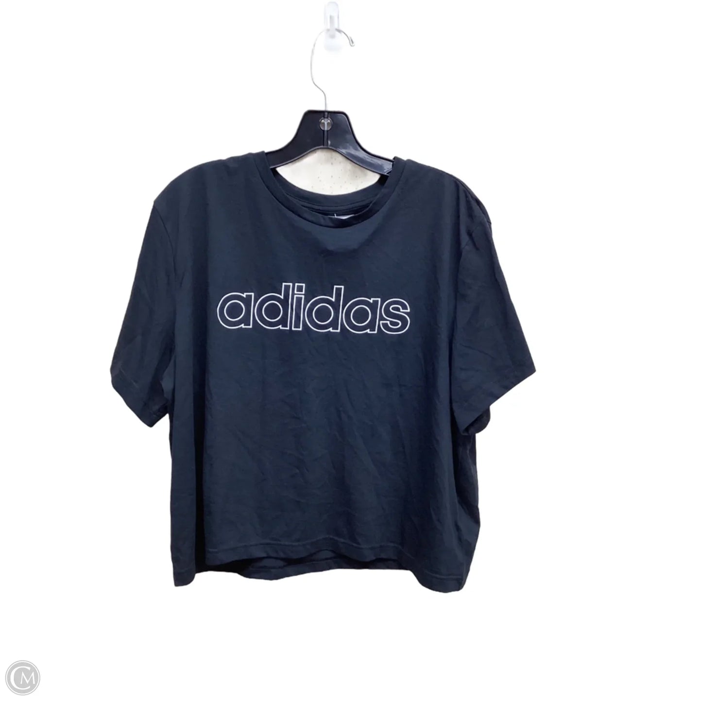 Athletic Top Short Sleeve By Adidas In Black, Size: Xl