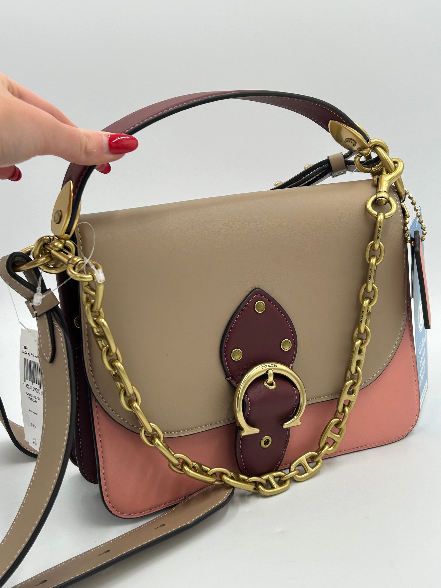 New! Coach Colorblock Beat Designer Saddle Bag