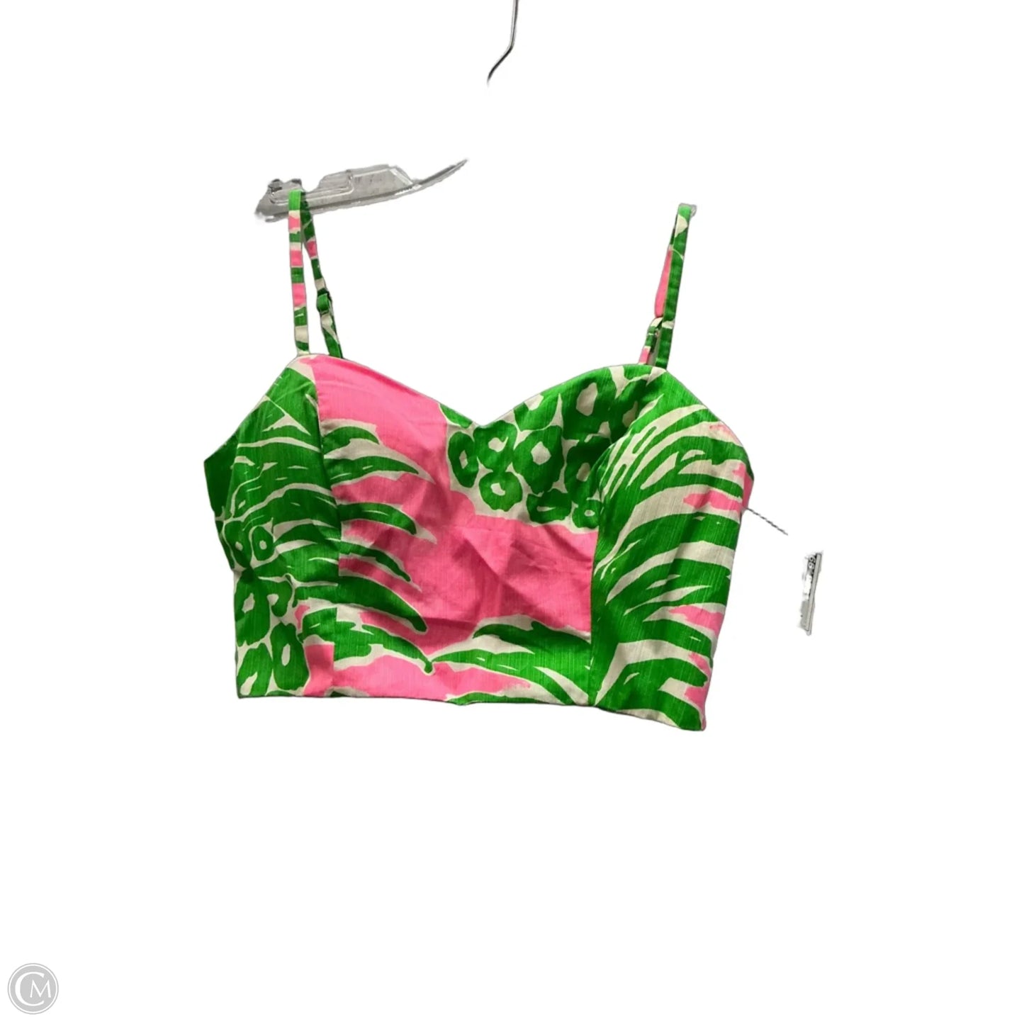 Top Sleeveless Designer By Lilly Pulitzer In Green & Pink, Size: 4