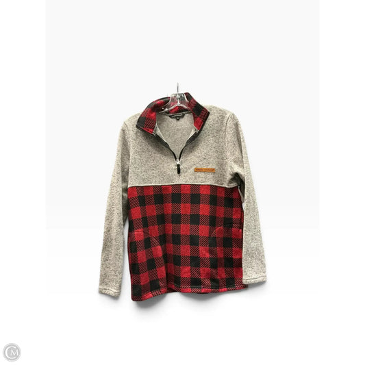 Athletic Sweatshirt Collar By Simply Southern In Plaid Pattern, Size: M