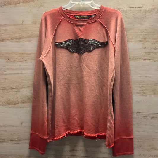 Top Long Sleeve By Harley Davidson In Orange, Size: Xl