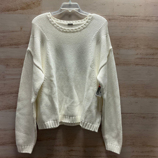 Sweater By Clothes Mentor In White, Size: L