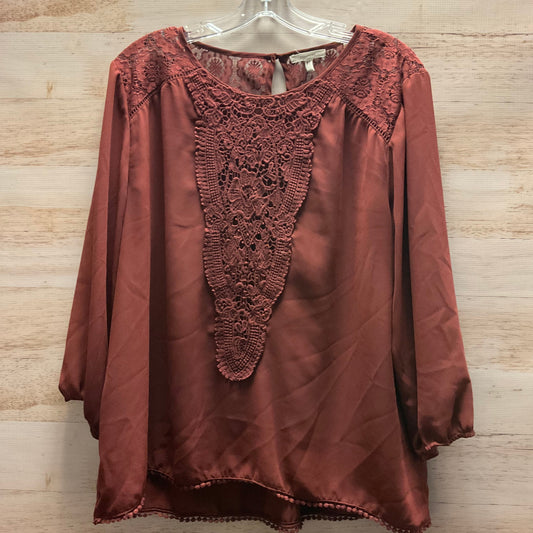 Top Long Sleeve By Maurices In Red, Size: 2x