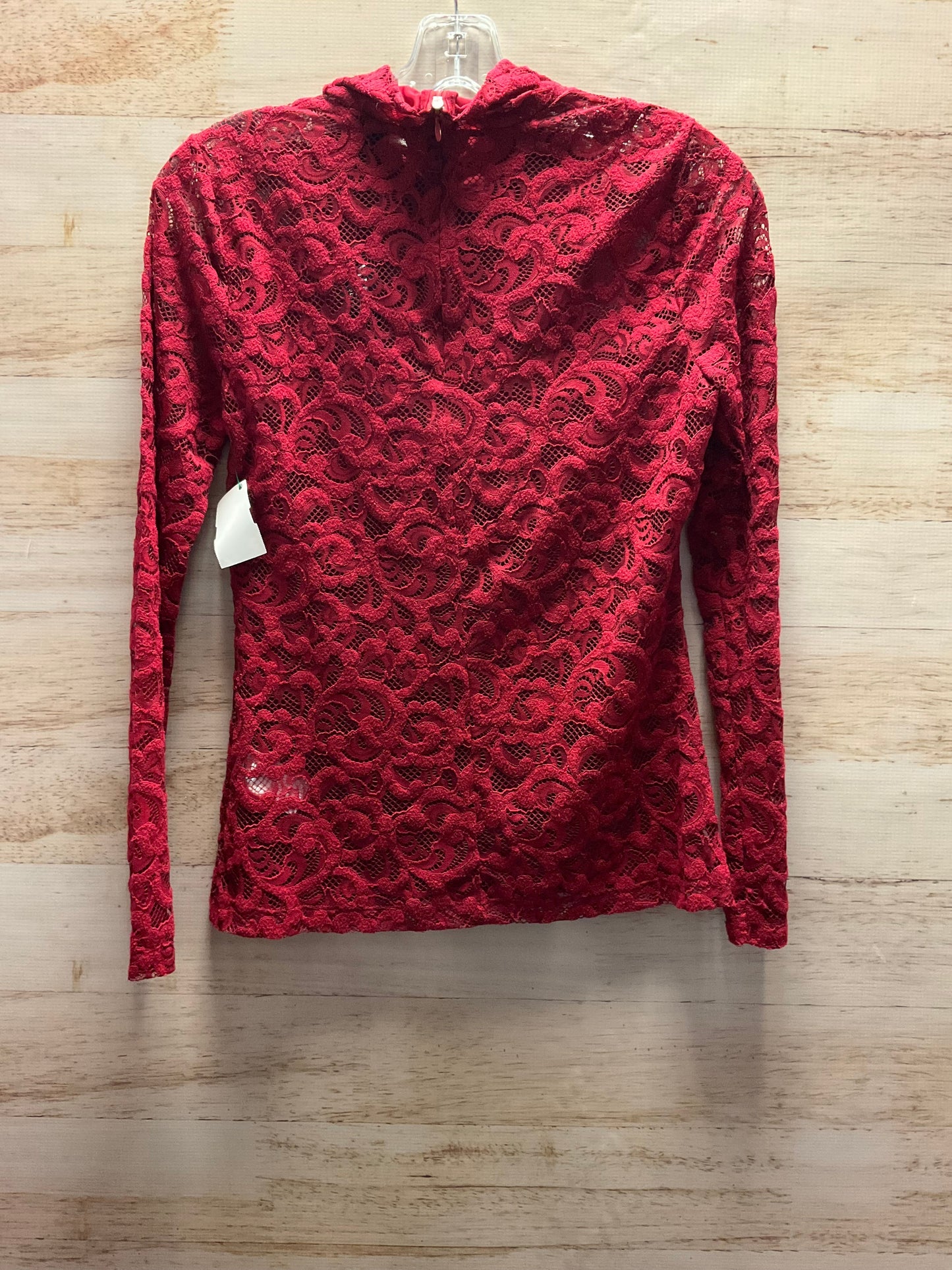 Top Long Sleeve By White House Black Market In Red, Size: Xs