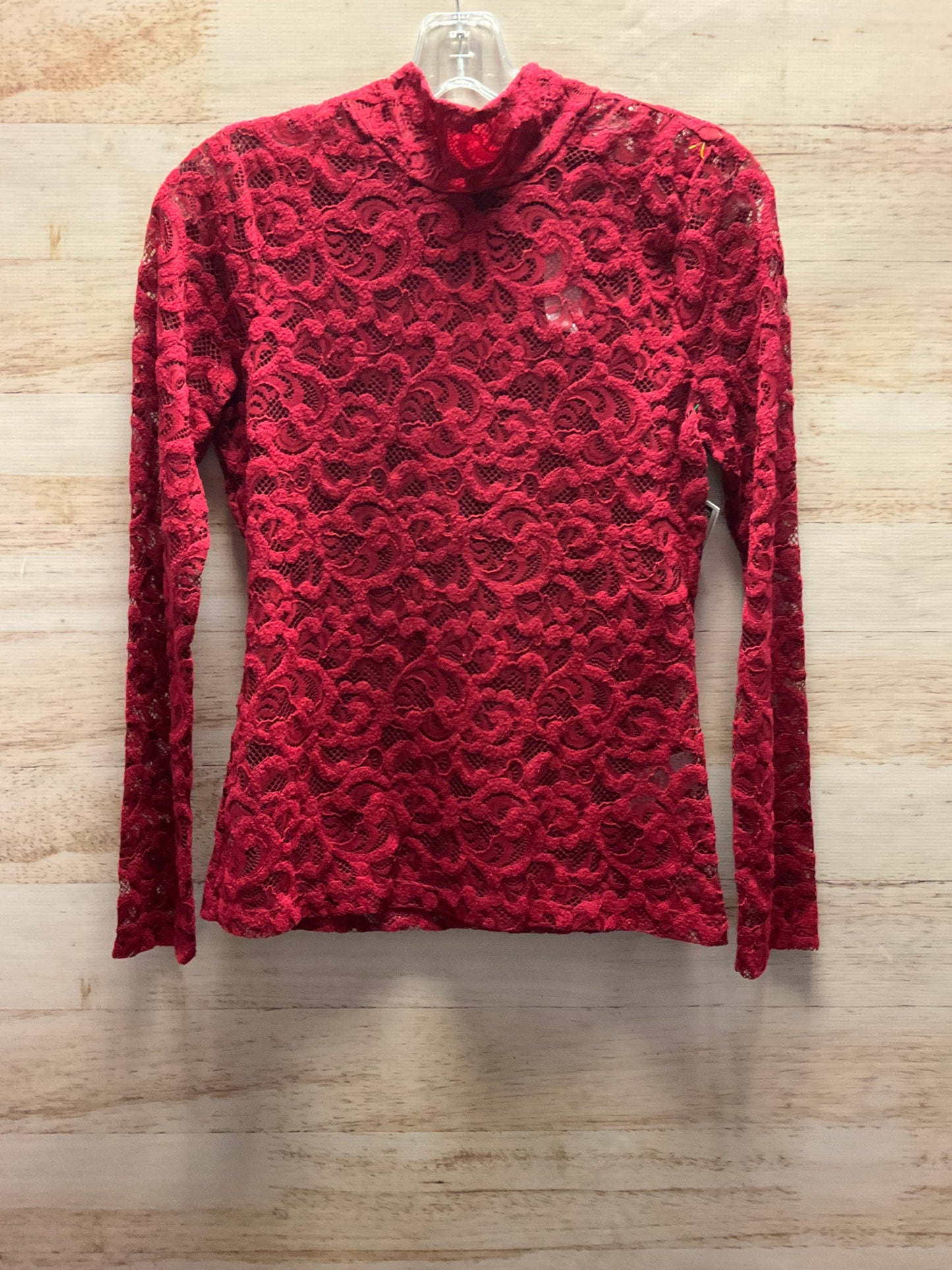 Top Long Sleeve By White House Black Market In Red, Size: Xs