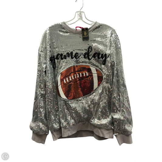 Top Long Sleeve By Simply Southern In Grey, Size: L