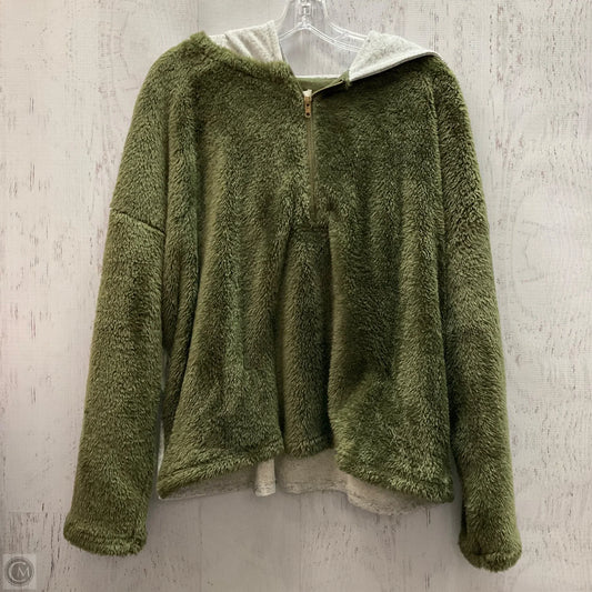 Sweatshirt Hoodie By Umgee In Green & Grey, Size: M