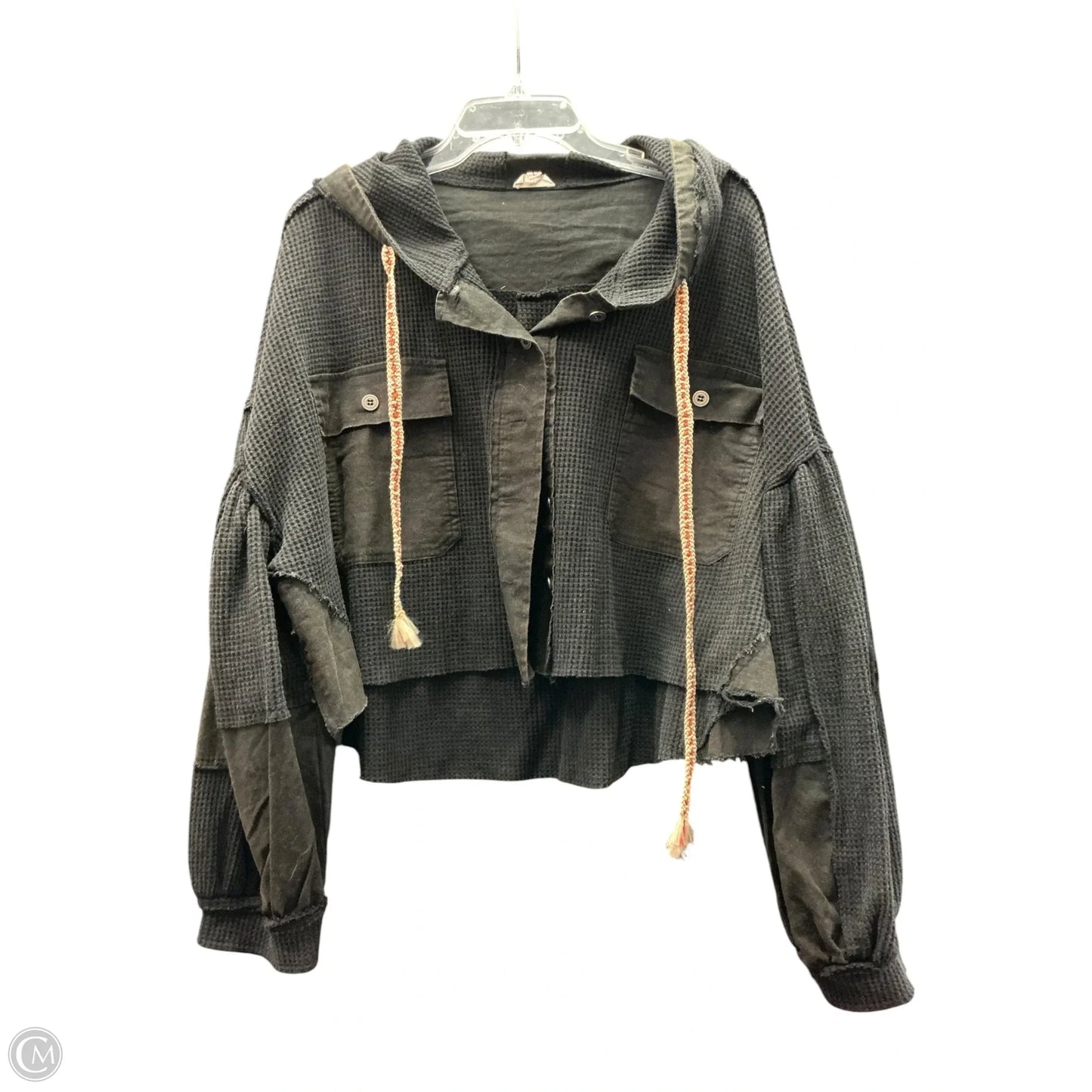 Jacket Shirt By Pol In Black, Size: L