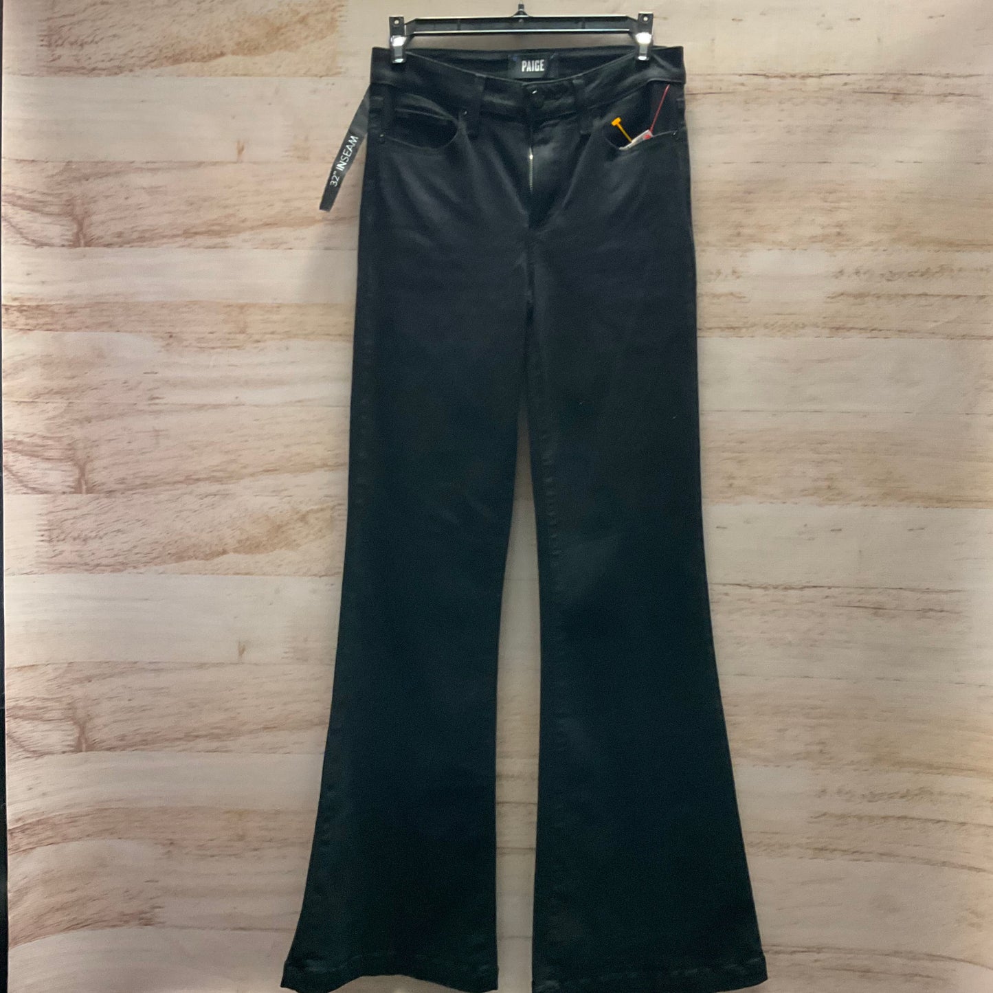 Jeans Flared By Paige In Black, Size: 4