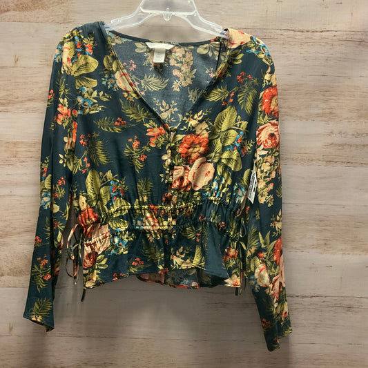 Top Long Sleeve By H&m In Floral Print, Size: M